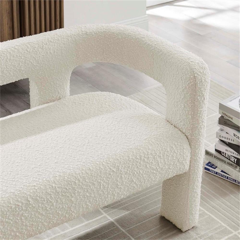 Modway Kayla Upholstered Modern Boucle Fabric Loveseat in Ivory