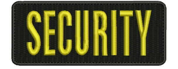 Security embroidery patch 2x5 hook yellow letters