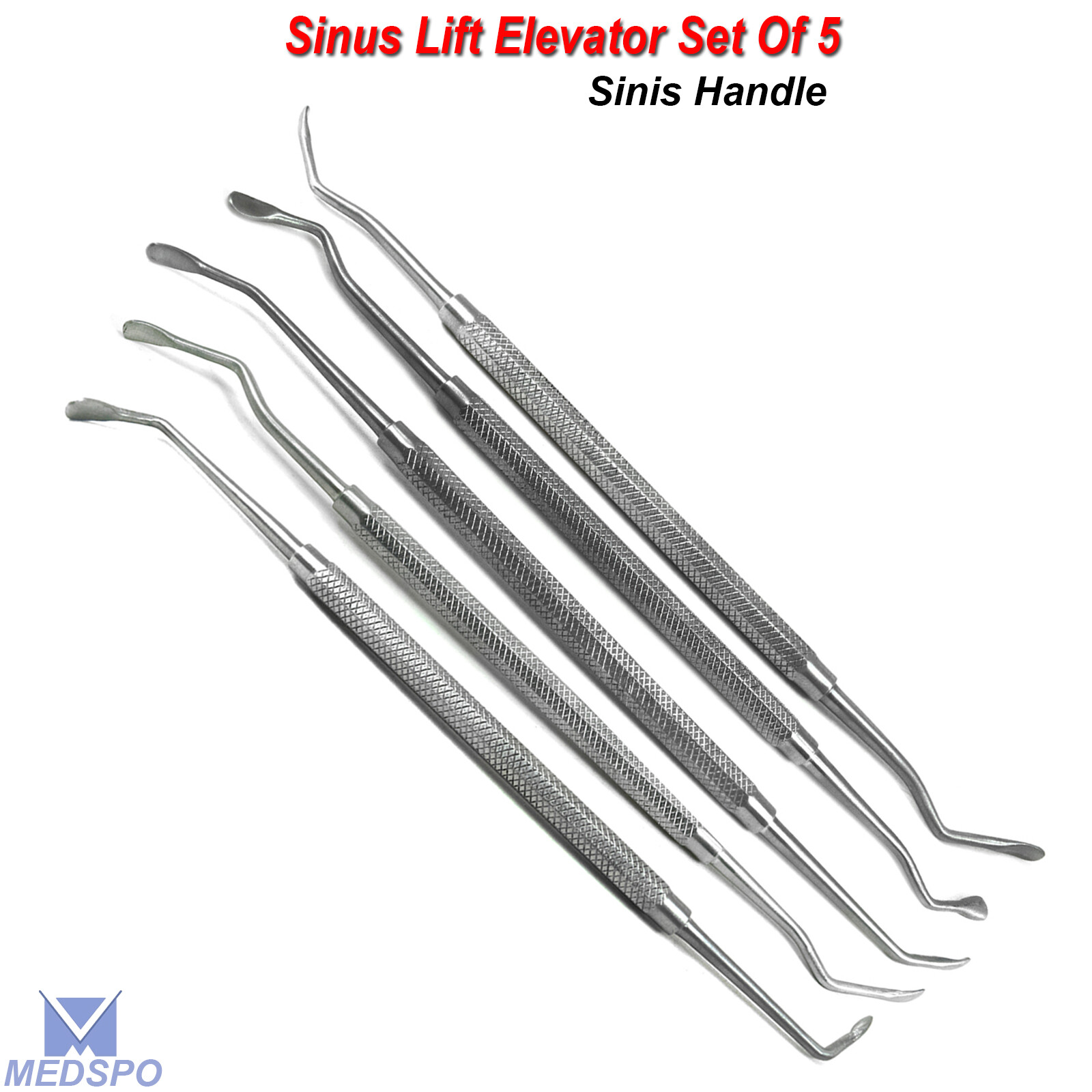 Set Of 5 Sinus Lift Elevator Dental Implant Surgical Orthodontic Instruments
