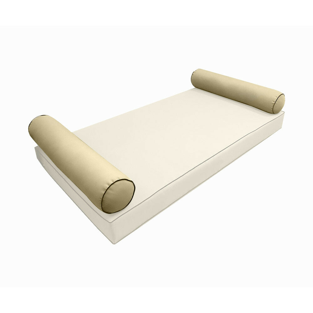 *COVER ONLY* Style5 Crib Size 26"x8" Contrast Piped Trim Bolster Slipcover AD103
