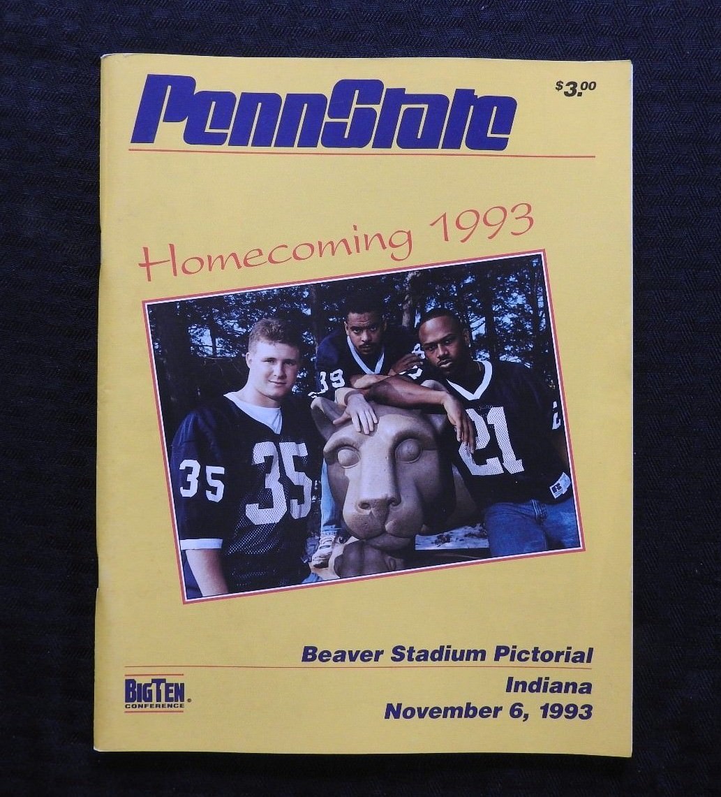 NOVEMBER 6 1993 PENN STATE LIONS vs INDIANA HOOSIERS COLLEGE FOOTBALL PROGRAM