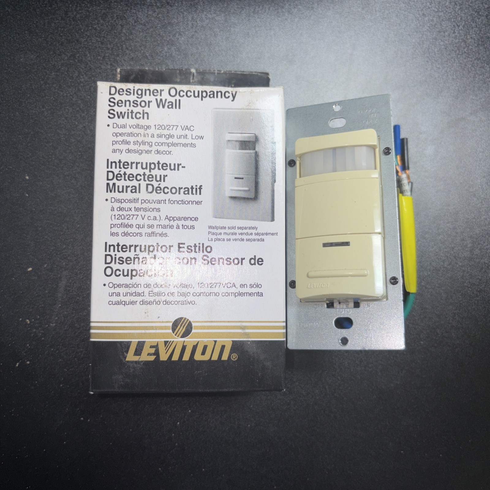 LEVITON OCCUPANCY SENSOR, 091-ODS15-IDI, DUAL VOLTAGE 120/277 VAC