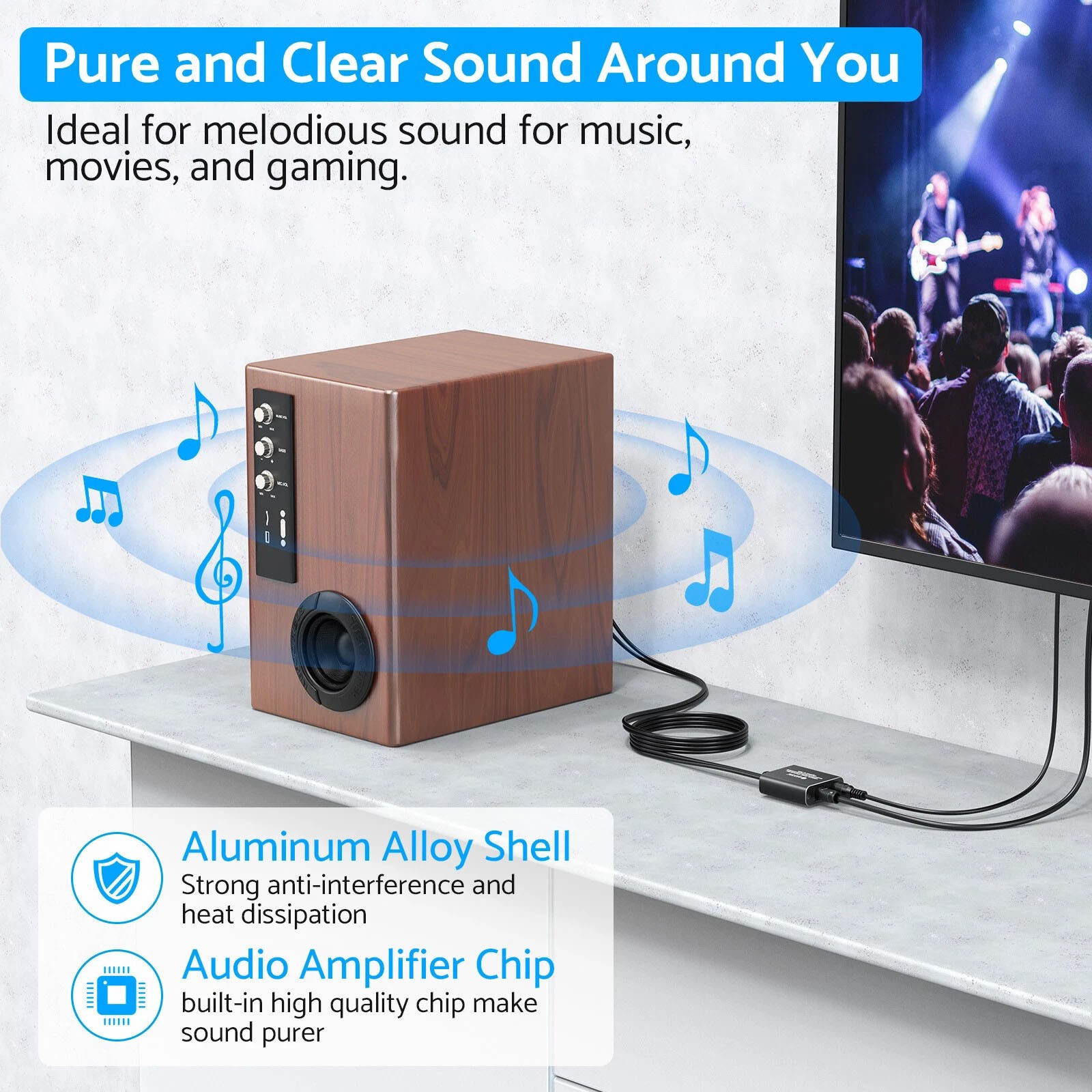 Portable Digital Audio Converter SPDIF Optical to Analog RCA Housing Plug & Play