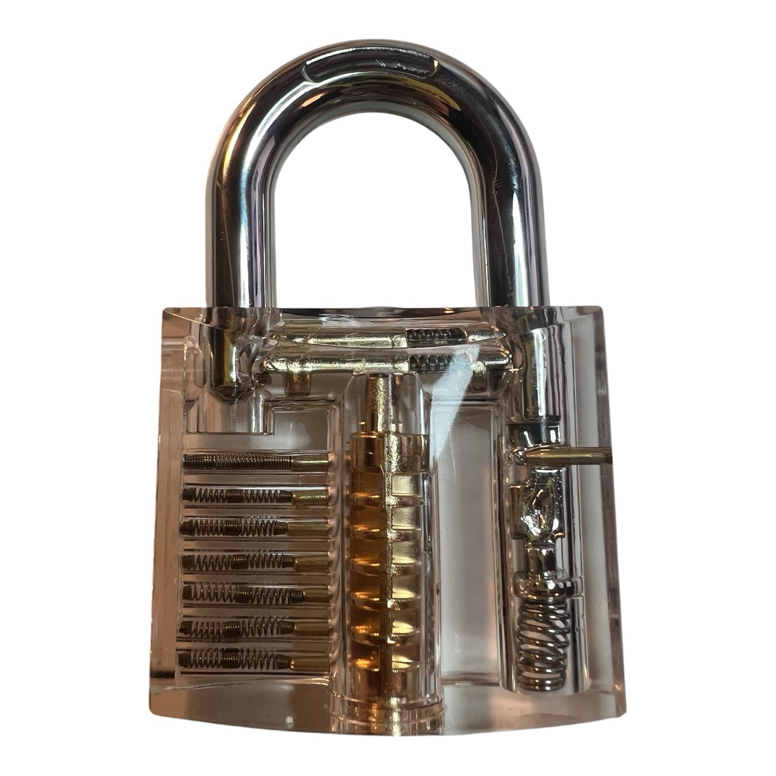 KAK Transparent Practice Padlock with Keys | 80x50mm Visible Locksmith Cutaway