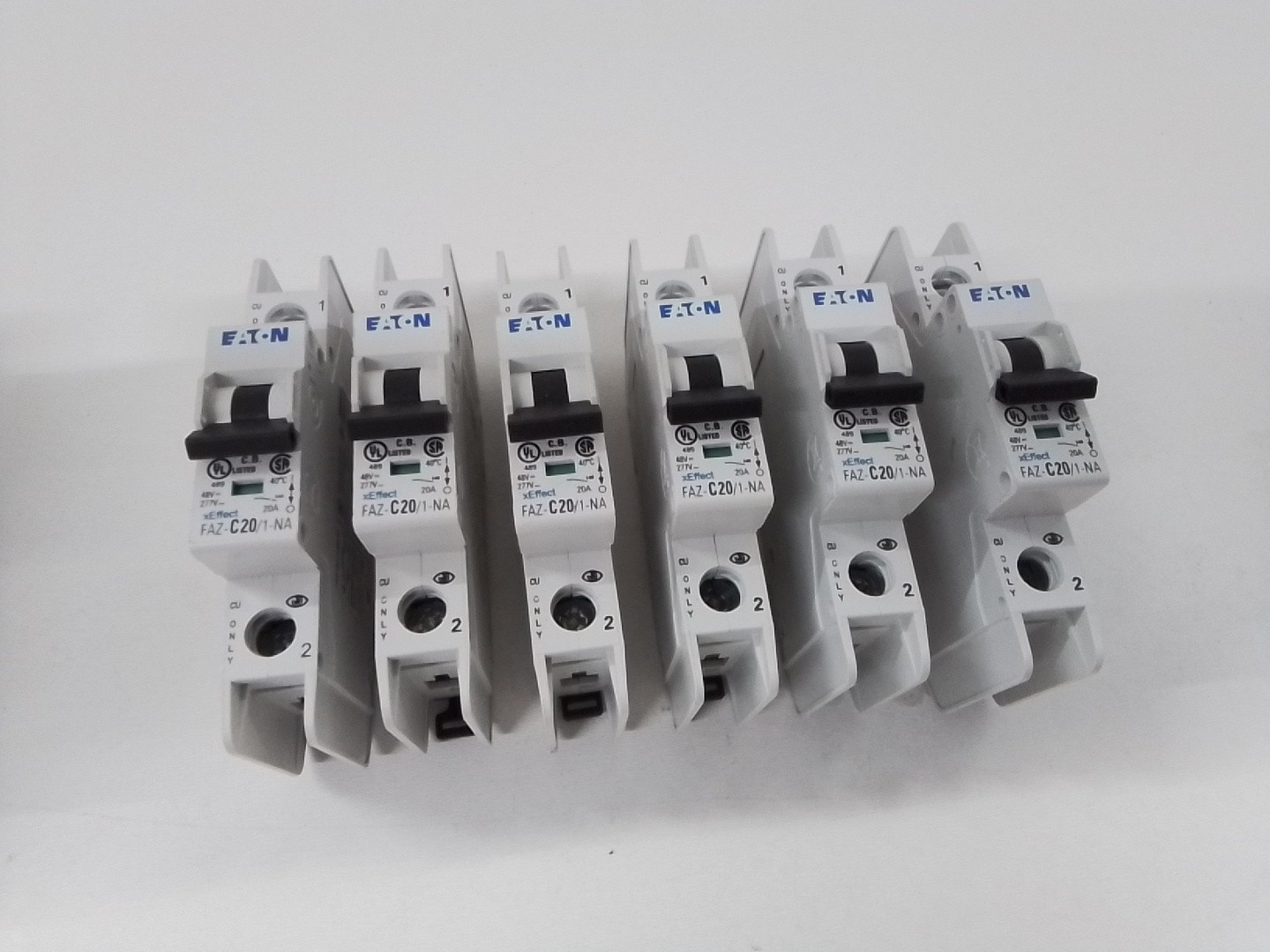 Lot Of (6) Eaton FAZ-C20/1-NA-SP Miniature Circuit Breaker Din Mount 20A 1 Pole