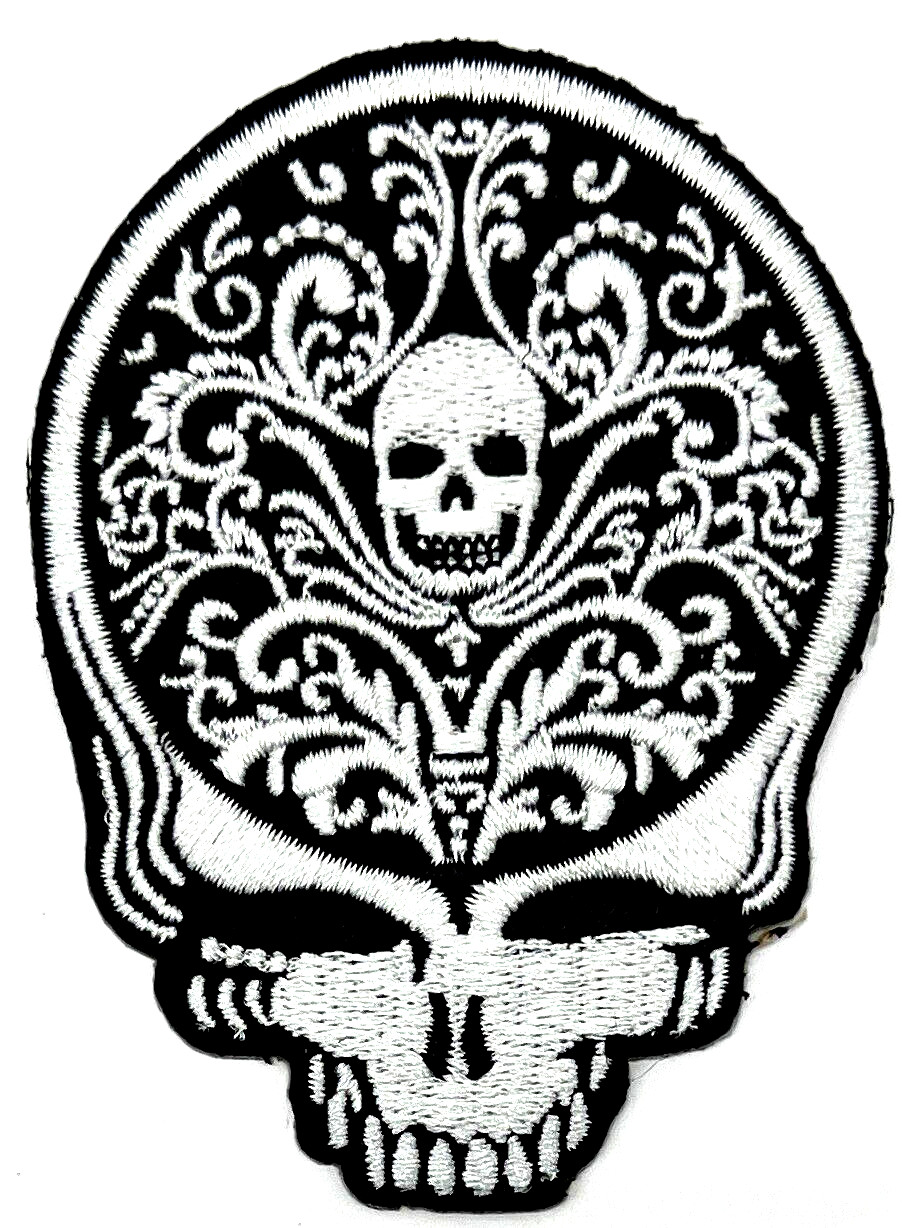 Grateful Dead Black & White Steal Your Face Embroidered Rock Iron on Patch