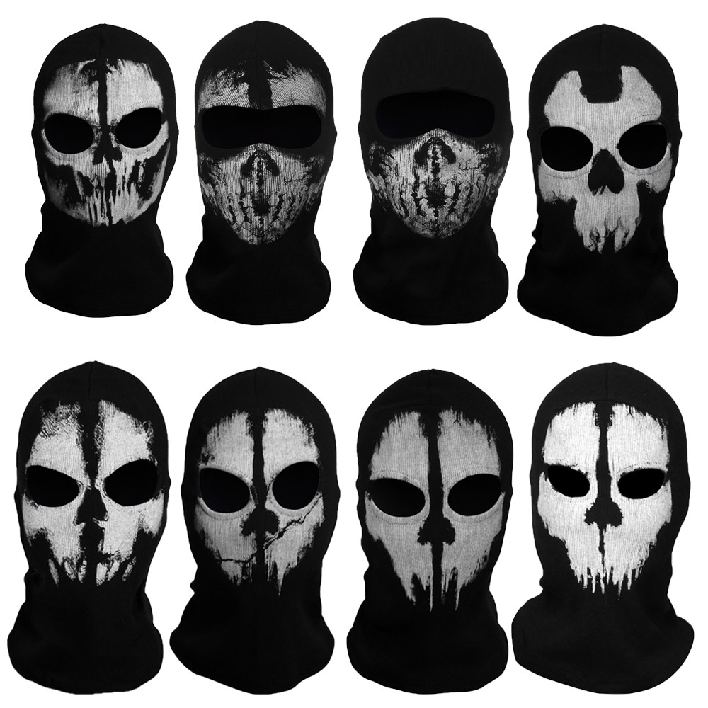 Halloween Tactical Balaclava Skeleton Ghost Skull Full Face Mask Windproof Hoods