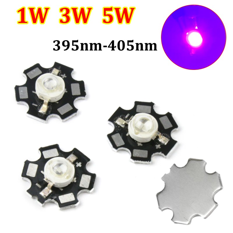 1W/3W/5W Hi-Power LED UV 395nm-405nm 280mA~1300mA STAR Ultraviolet Starboard