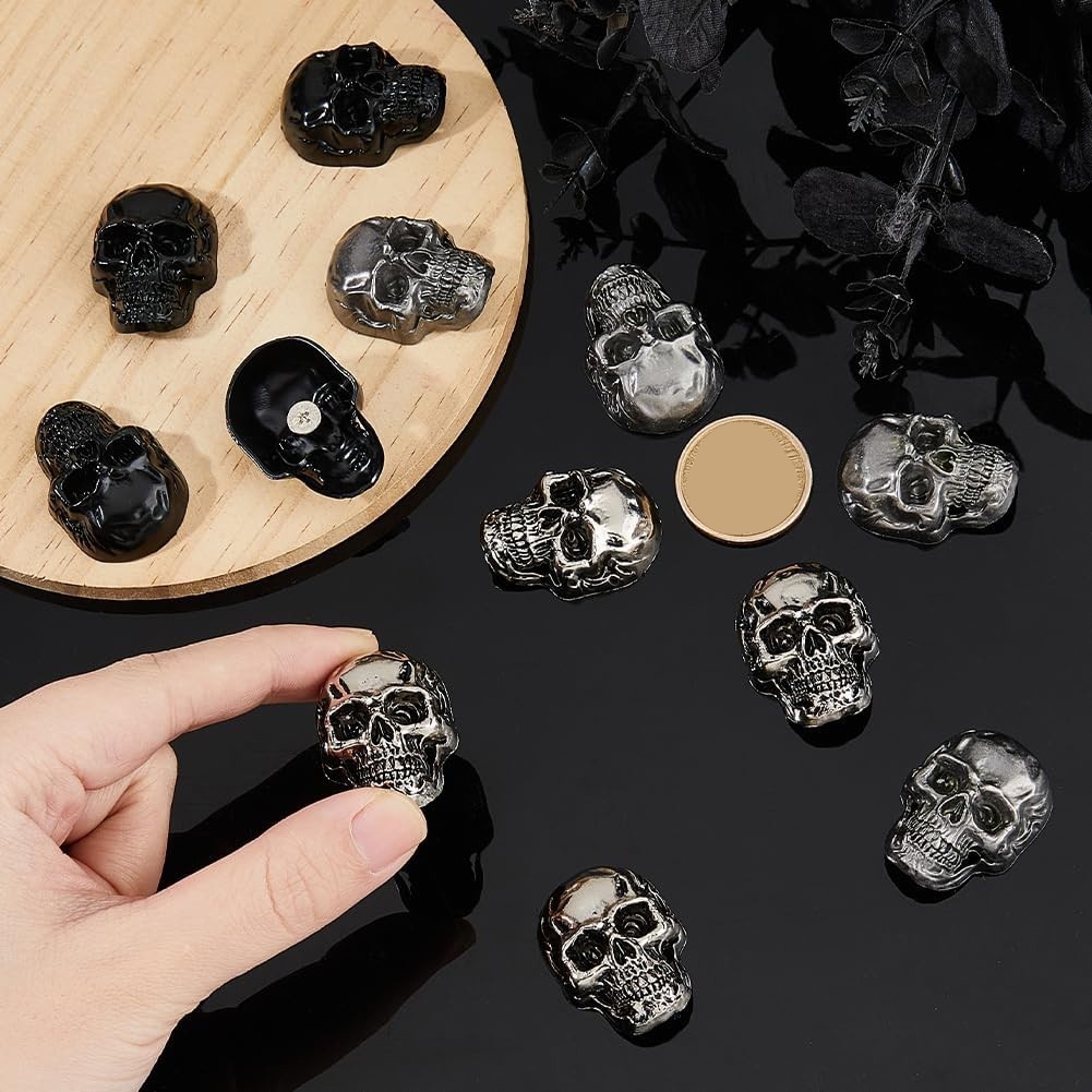 12pcs 3Colors Alloy Skull Stud Rivet Skull Conchos Screw Back Leather6817