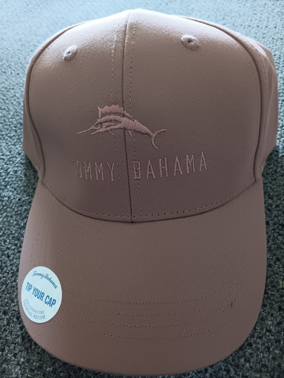 NWT TOMMY BAHAMA BASEBALL GOLF CAP HAT STRAP WITH MARLIN LOGO TIP YOUR CAP, LOOK