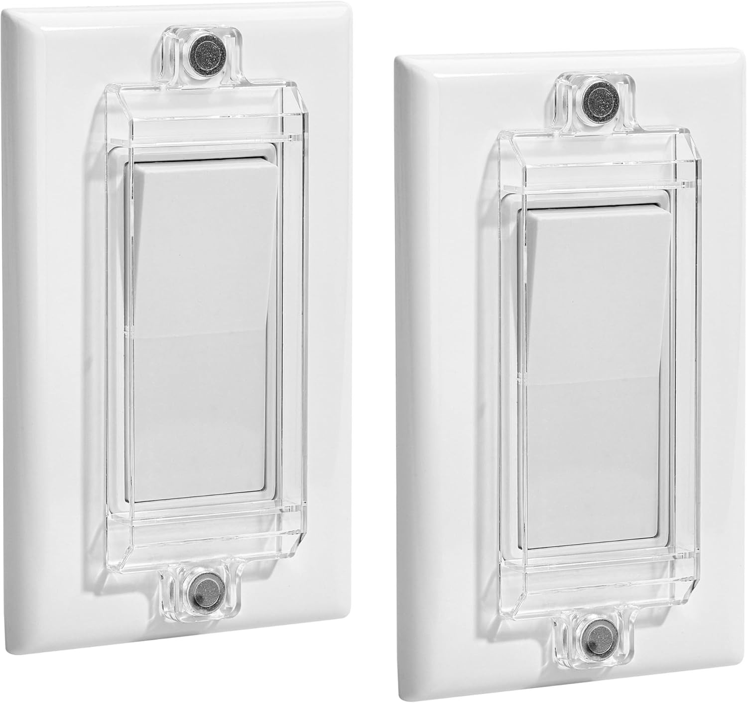 Bates Magnetic Light Switch Guard, 2 Pack, Clear, Child Proof Cover, Lock, Wall