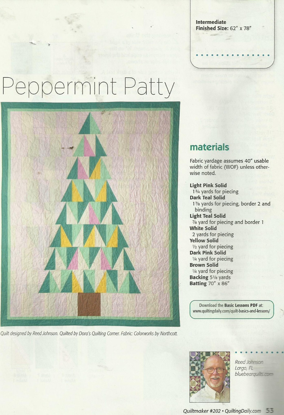 E0685 PEPPERMINT PATTY QUILT PATTERN/INSTRUCTIONS