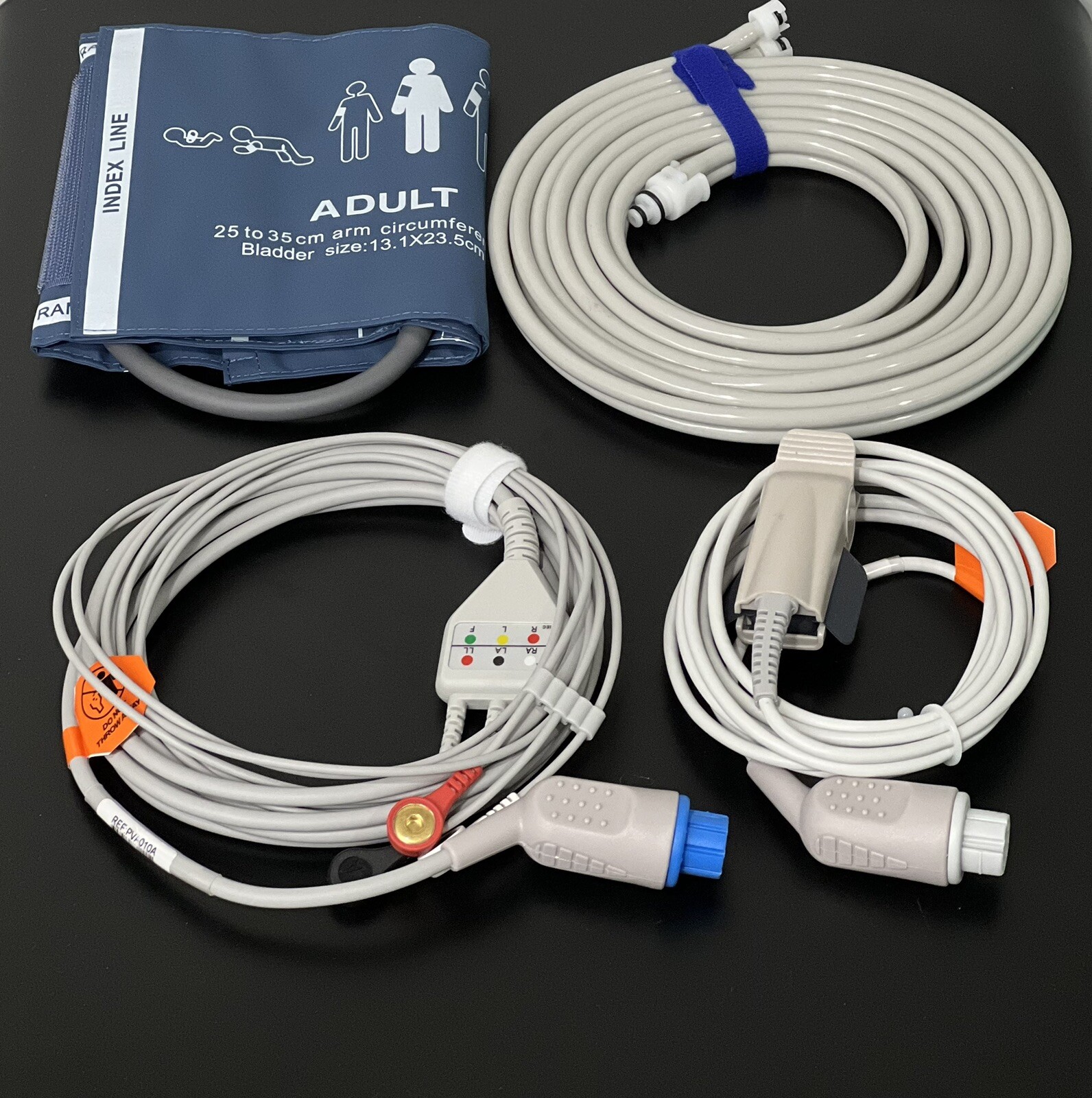 Datex Ohmeda Accessories Bundle - Cuff, Hose, SpO2, ECG - Same Day Shipping -USA