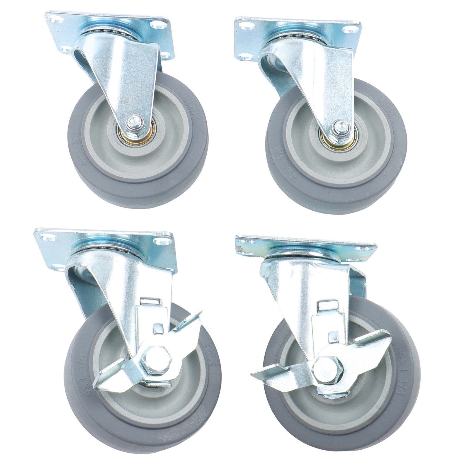 4 Pcs 2 Inclined And 2 Belt Brakes Load Capacity 1200Lbs 4" Swivel Caster Wheels