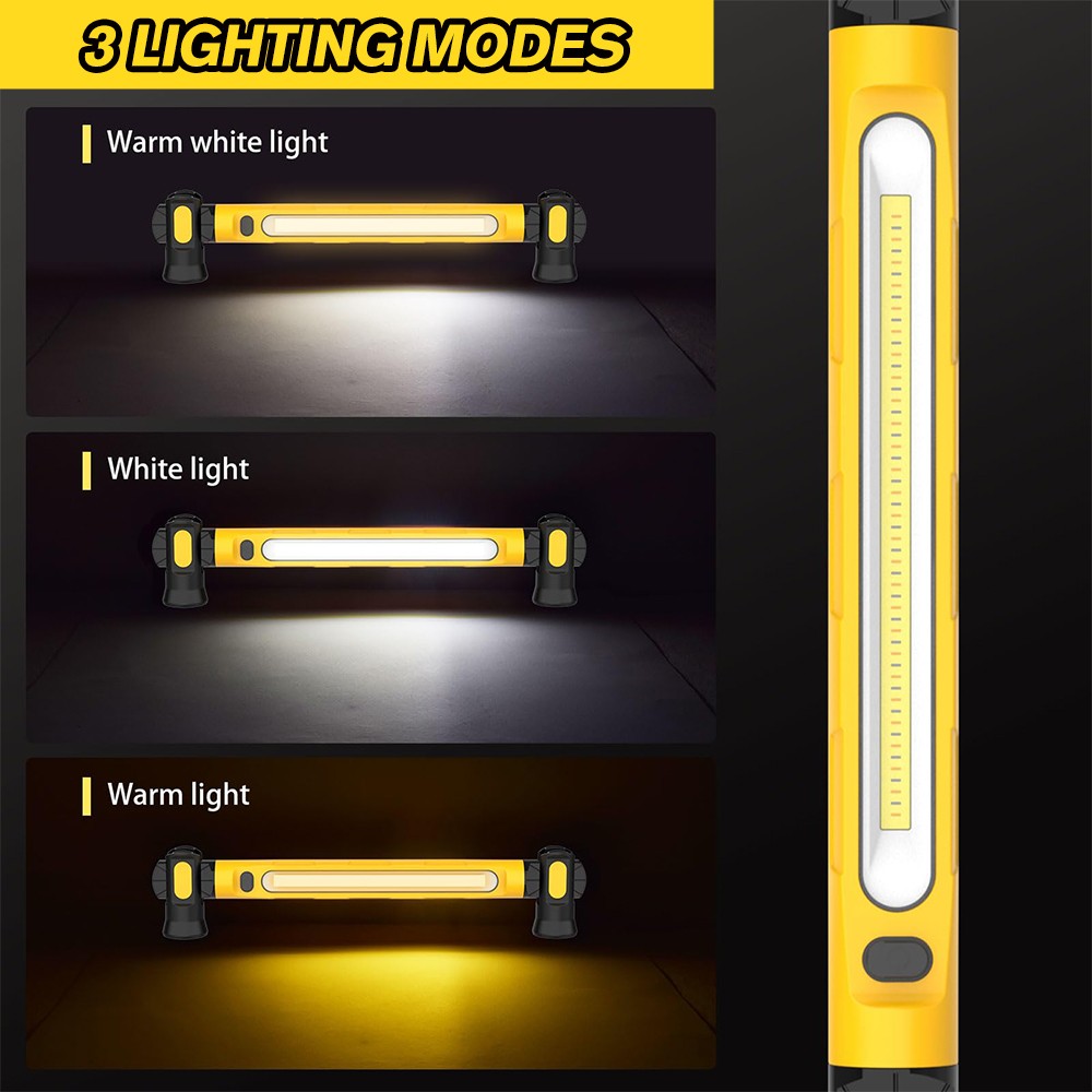Under Hood Work Light Bar 2PACK LED Magnetic Light Bar with Hooks Rechargeable