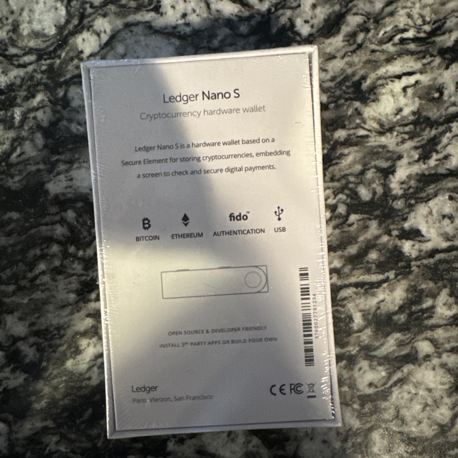 Ledger - Nano S Crypto Hardware Wallet - Bluetooth