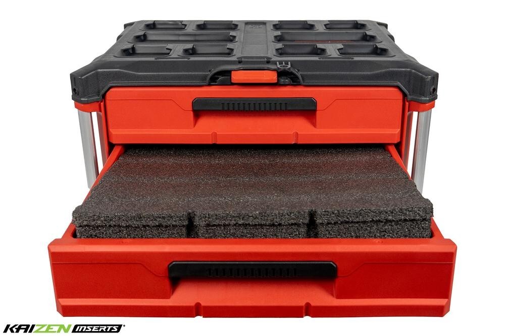 Milwaukee 48-22-8443 PACKOUT 3-Drawer Tool Box - Kaizen Foam Inserts