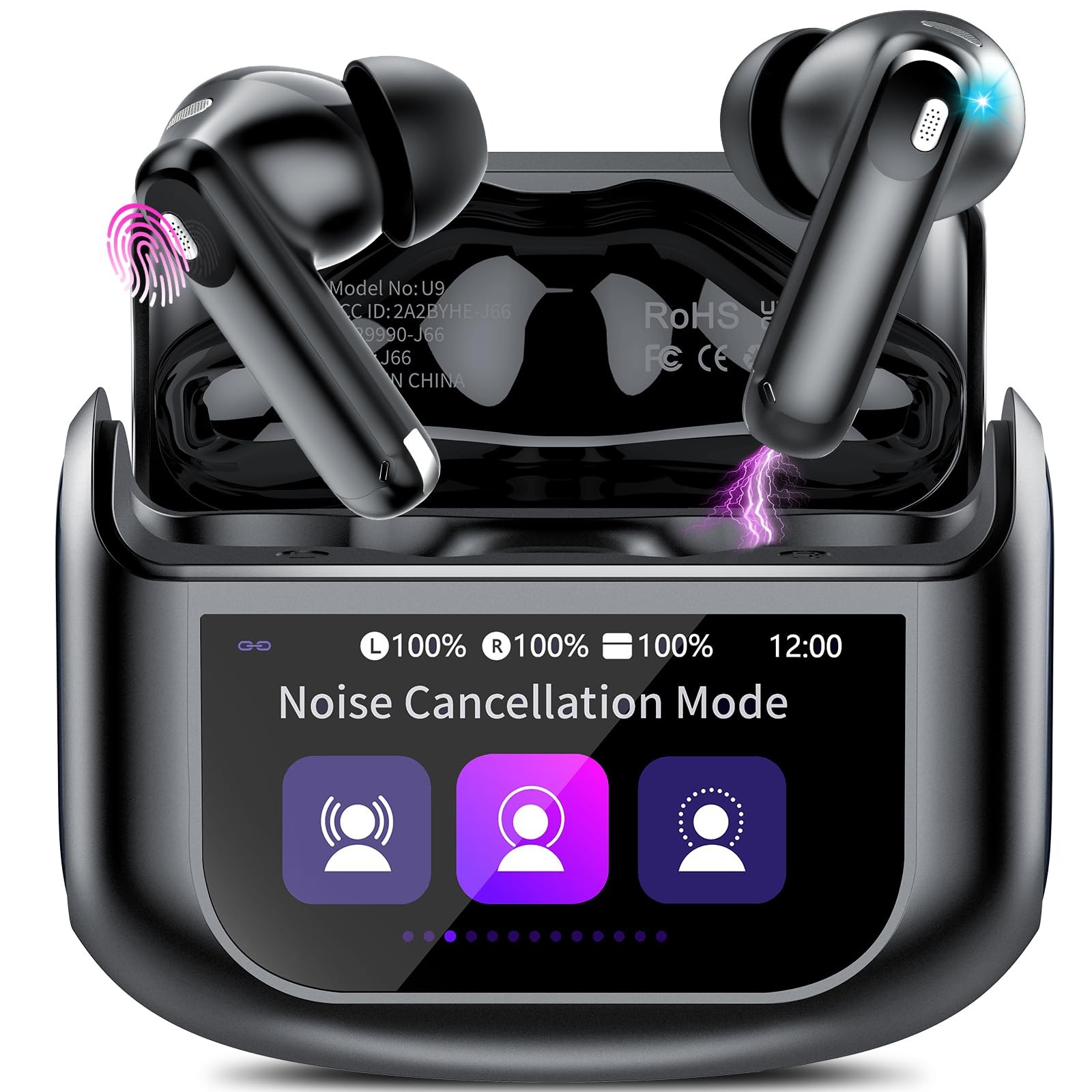 Wireless Earbuds, Bluetooth 5.4 Headphones with Multifunctional Touch Screen,...
