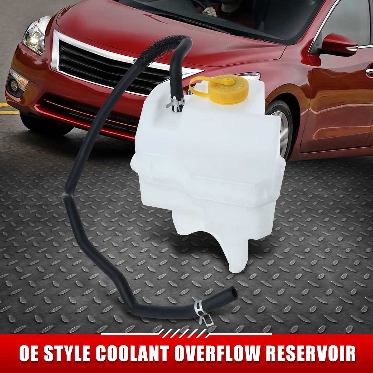 FOR 13-18 NISSAN ALTIMA OE STYLE COOLANT OVERFLOW RESERVOIR TANK BOTTLE+CAP+HOSE