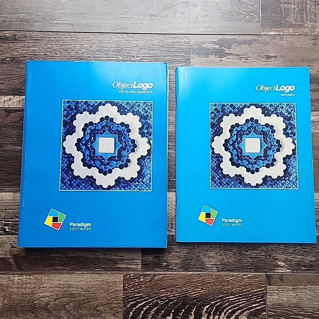 Vintage ObjectLogo Books for Apple II by Paradigm Software Manual & Supplement
