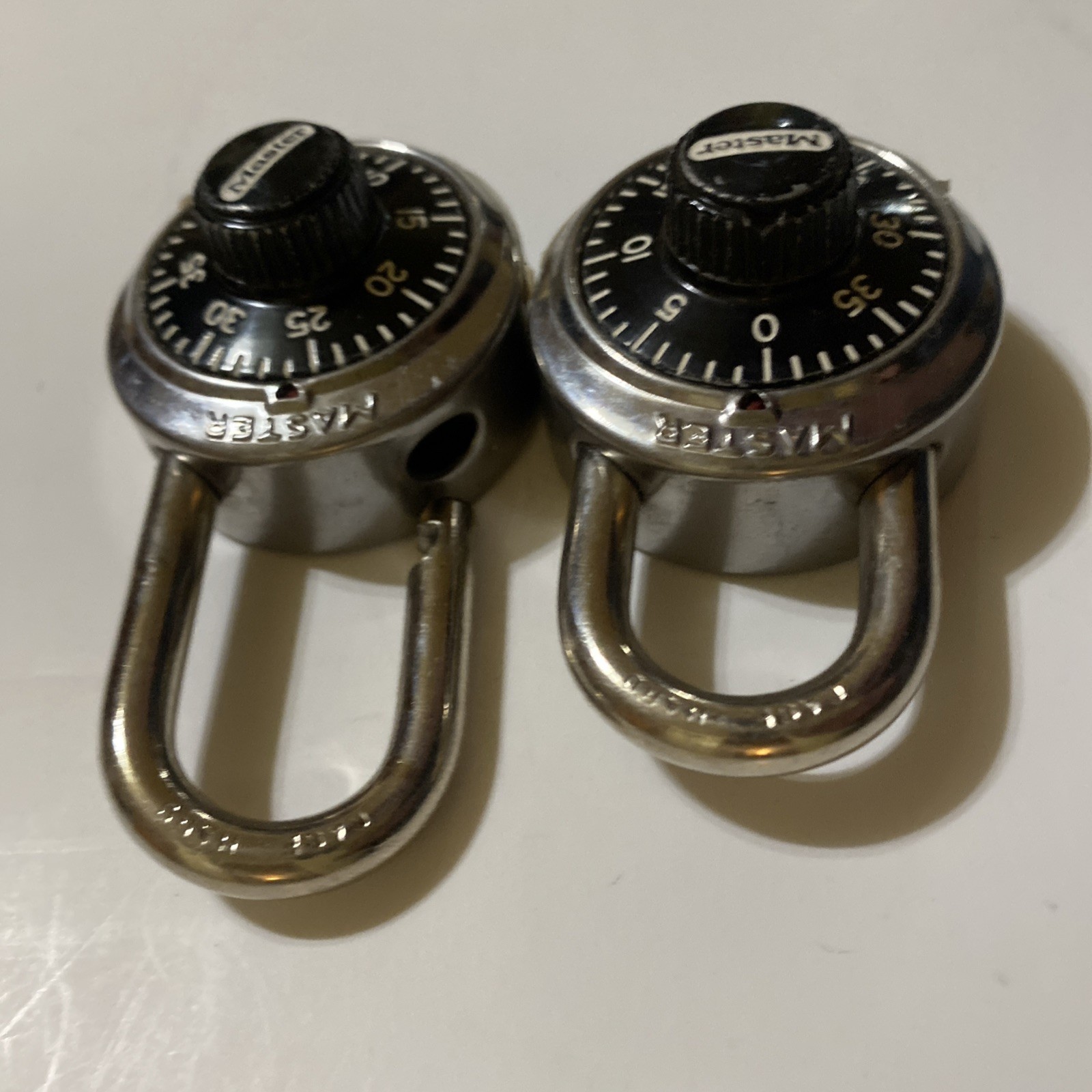 2 Master Lock Black Combination Padlocks Tested Working Security Locks