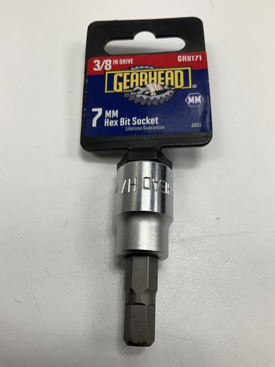 Gearhead GH8171 7mm Metric Hex Bit Socket, 3/8" Drive