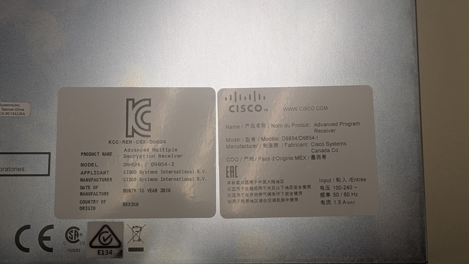 Cisco D9824 / D9854-I Advanced Program Receiver