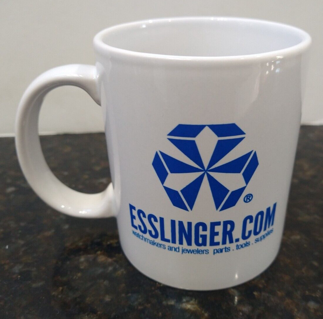 New Esslinger.com Watches and Jewelers White & Blue Coffee Mug, Esslinger Cup