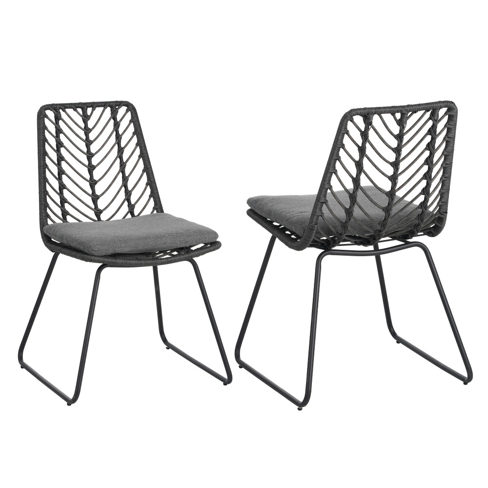DEJA Outdoor Chair Set (2-Pack) - Polyethylene Rattan w/Water-Resistant Cushions