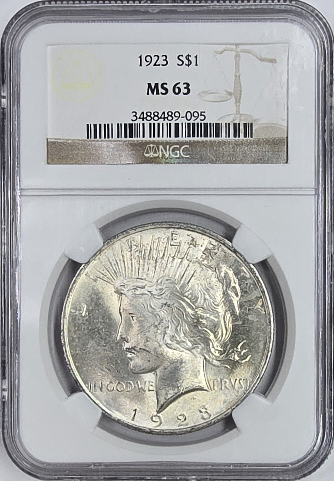 1923 P Peace Dollar NGC MS63