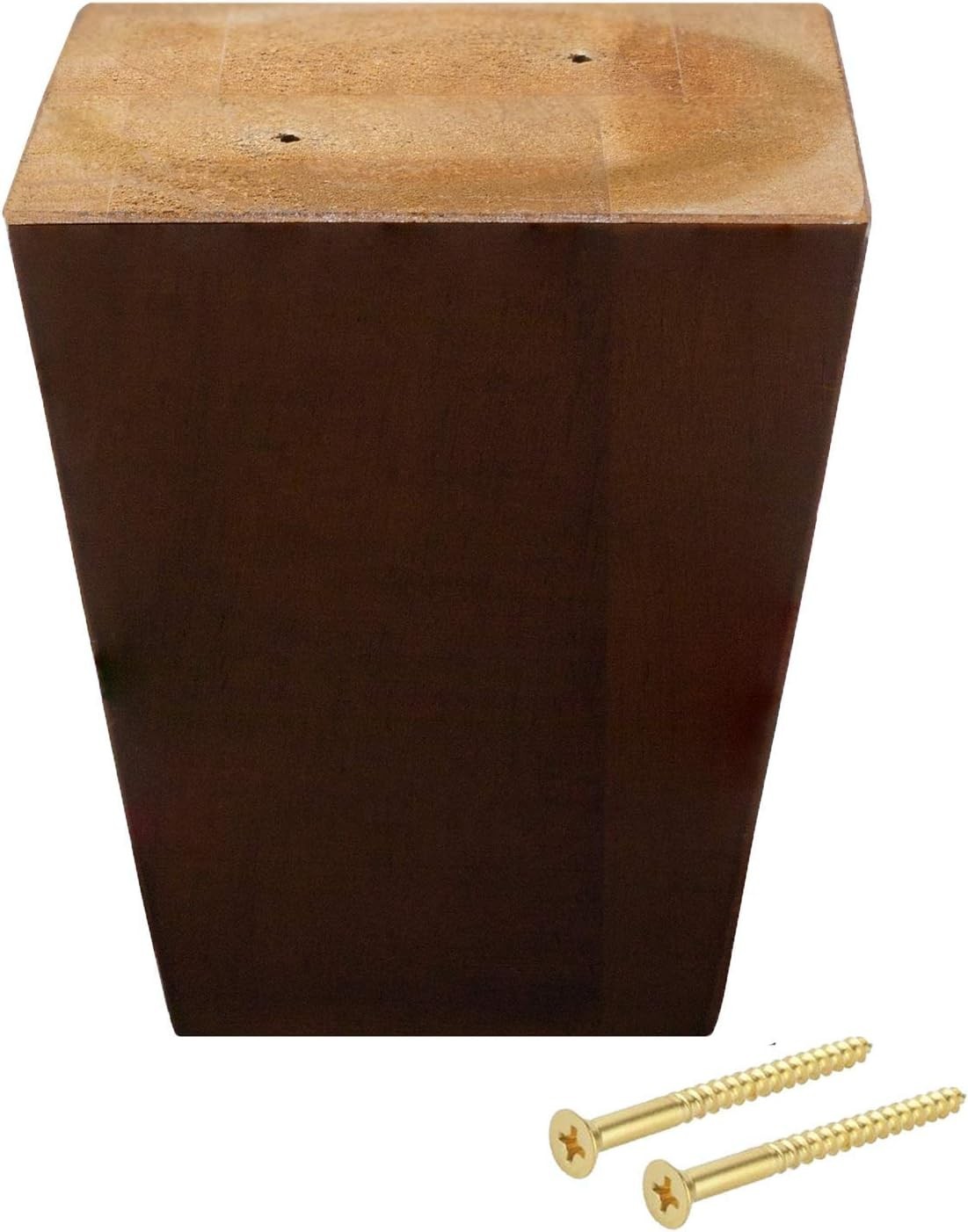 Legs for Furniture,Sofa Ottoman and Chair 4" Wood Feet Replacement,Set of 4 Squa