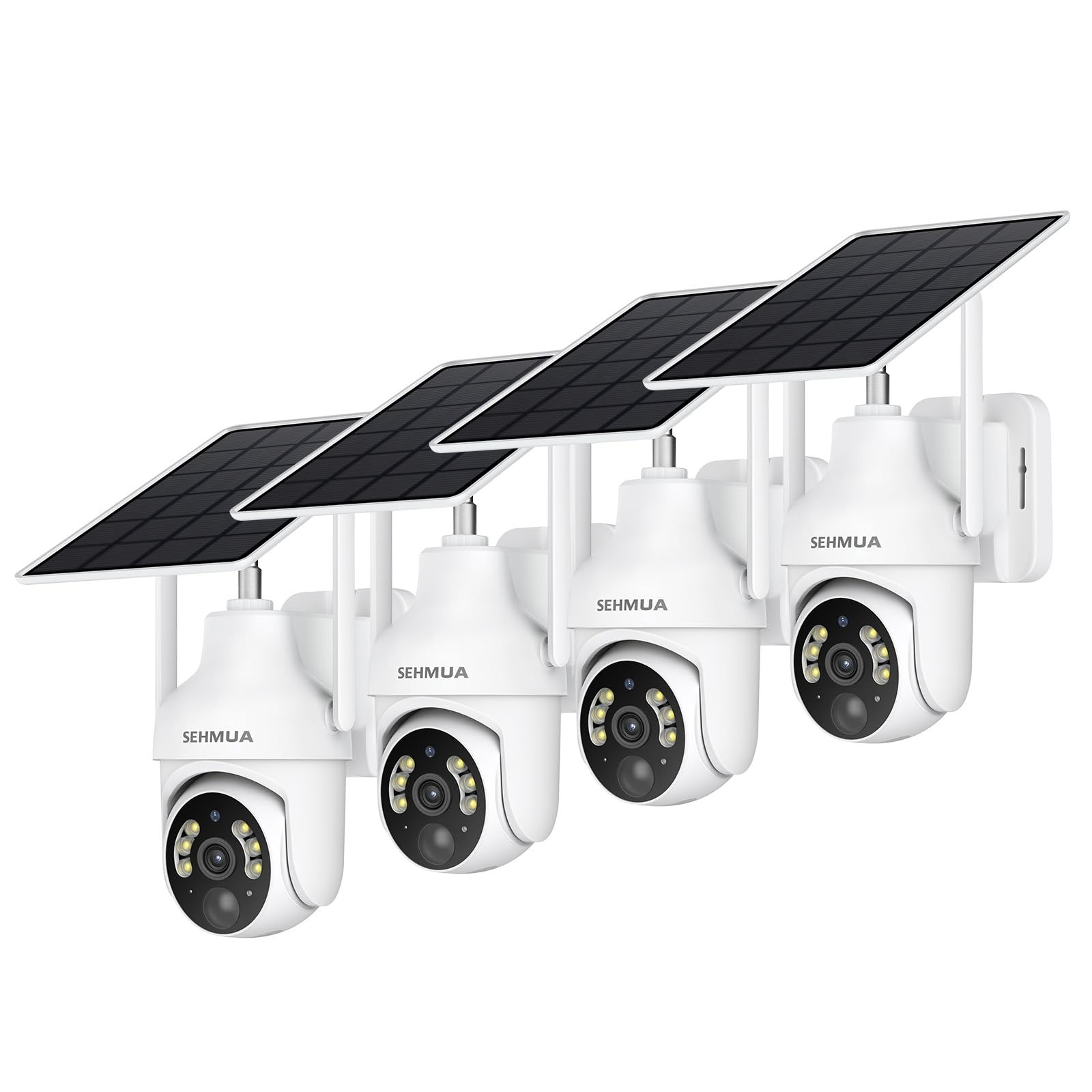 SEHMUA 2K Solar Security Cameras Wireless Outdoor - 2 Pack with Night Vision
