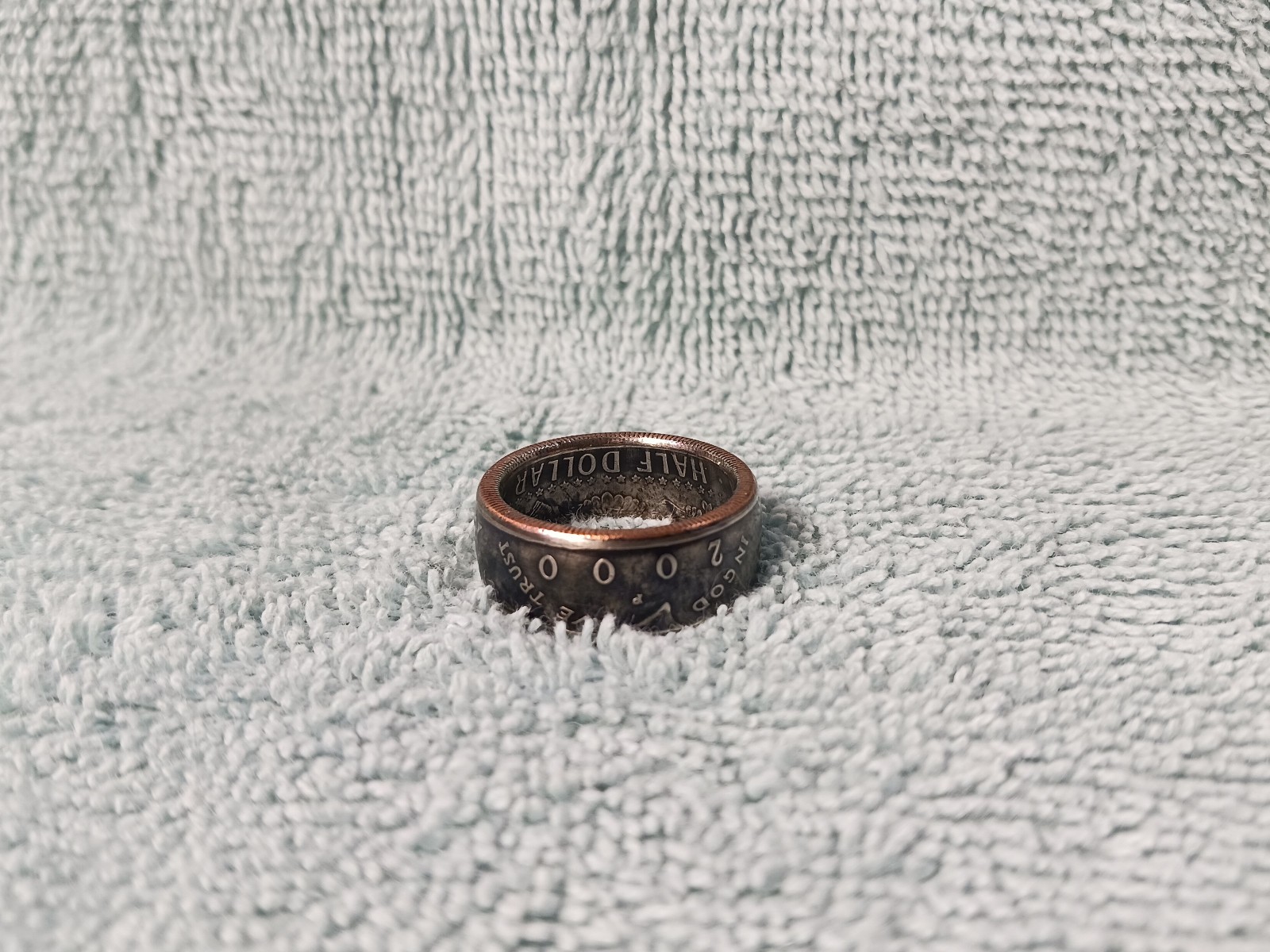 2000 Kennedy Half Dollars size 10 coin ring handmade mixed metals