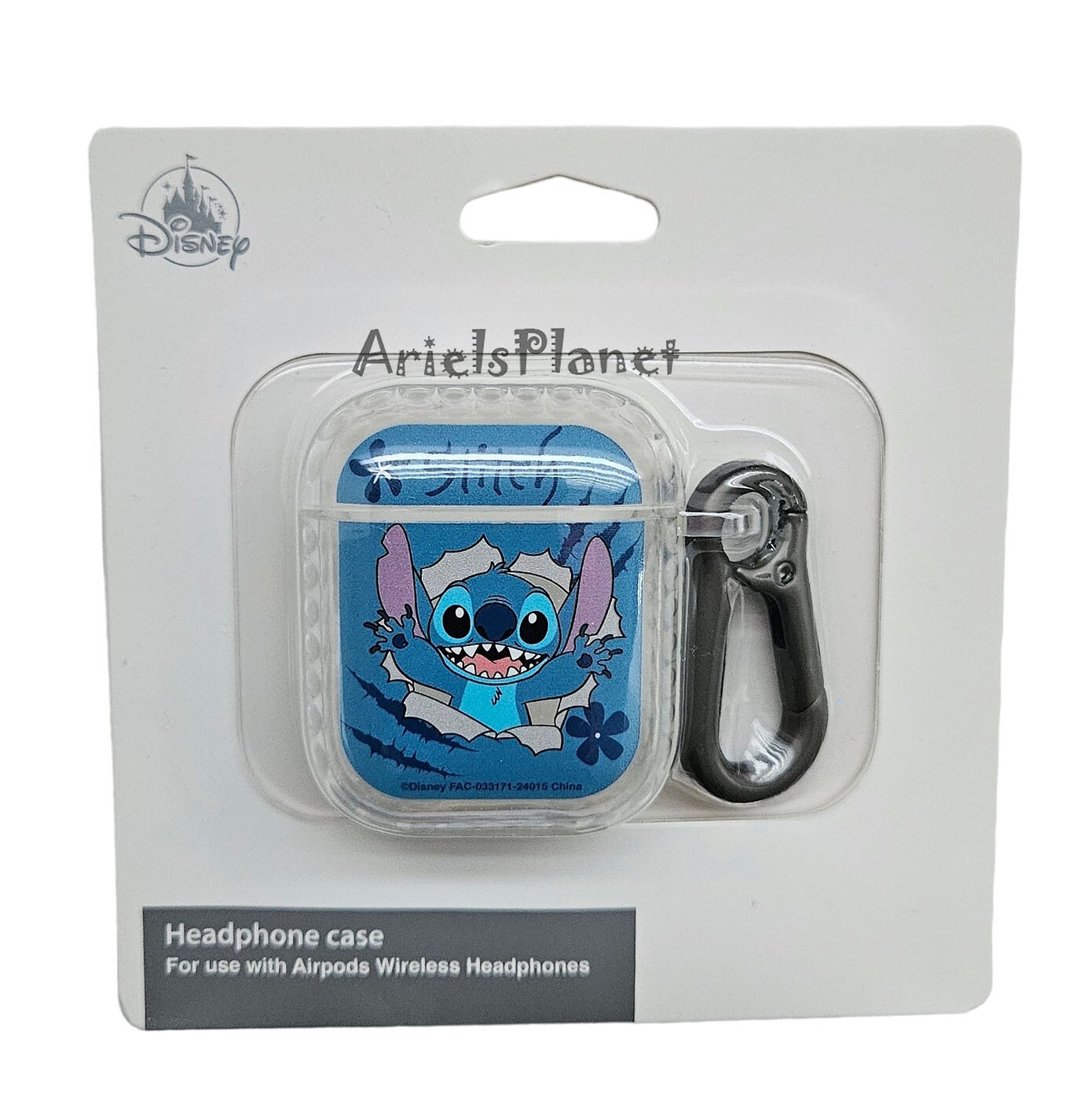 Disney Parks Lilo & Stitch Poking Through Hole Airpods Headphones Case