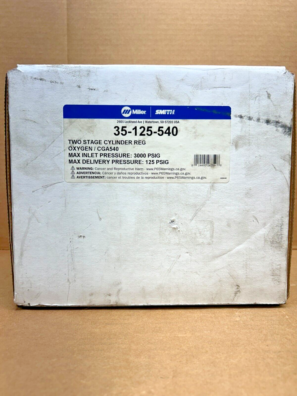 MILLER 35-125-540 TWO STAGE CYLINDER REGULATOR