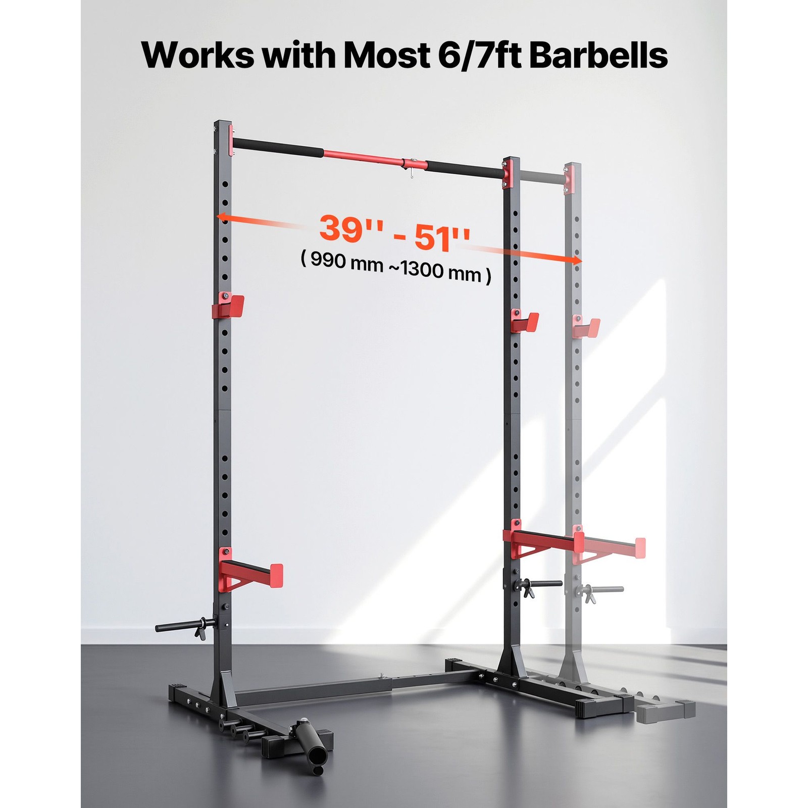Powder-Coated Steel Power Cage Rack Home Gym