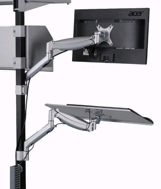Gas Lift Monitor Arm TV Mounting Arm 1-1/2" Post Mount Dehnco KFS-W1170N-SRX
