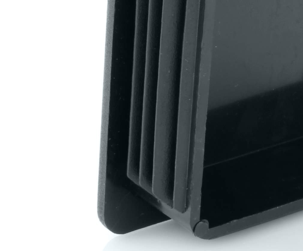 10x Rectangular Tube Lamellar Plug 20x100 mm Anthracite End Caps