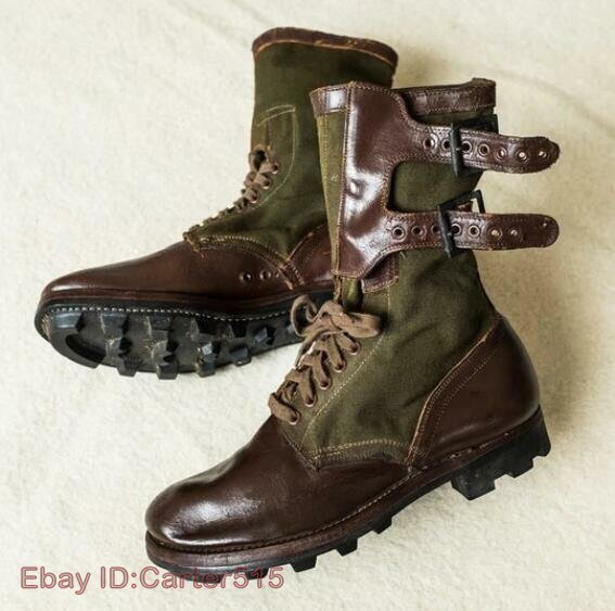 Mens Fashion Two Tone Monk Strap Lace Up Retro Style Combat Boots Shoes Daf