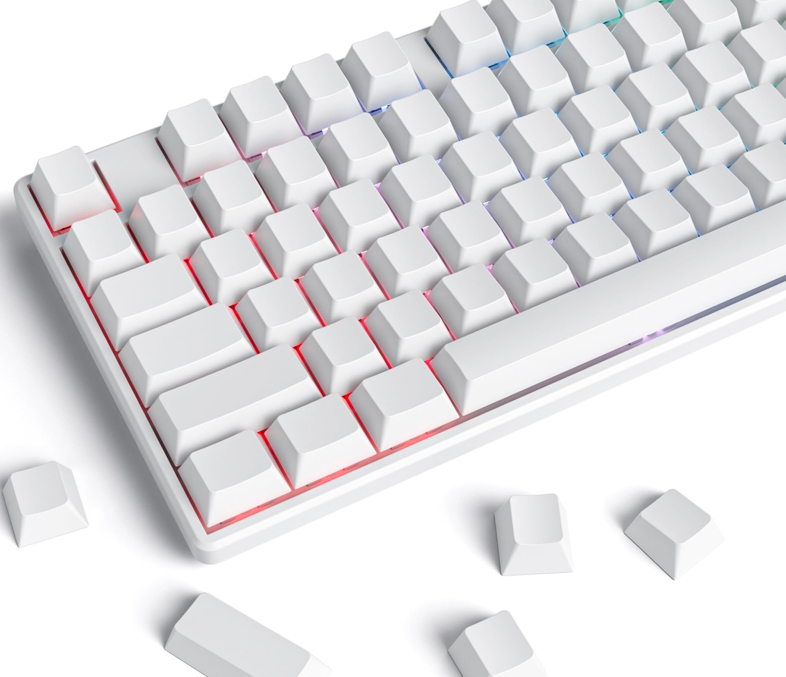 Fogruaden Blank Keycaps, Thick PBT White Keycaps, Cherry Profile, Minimalist ...