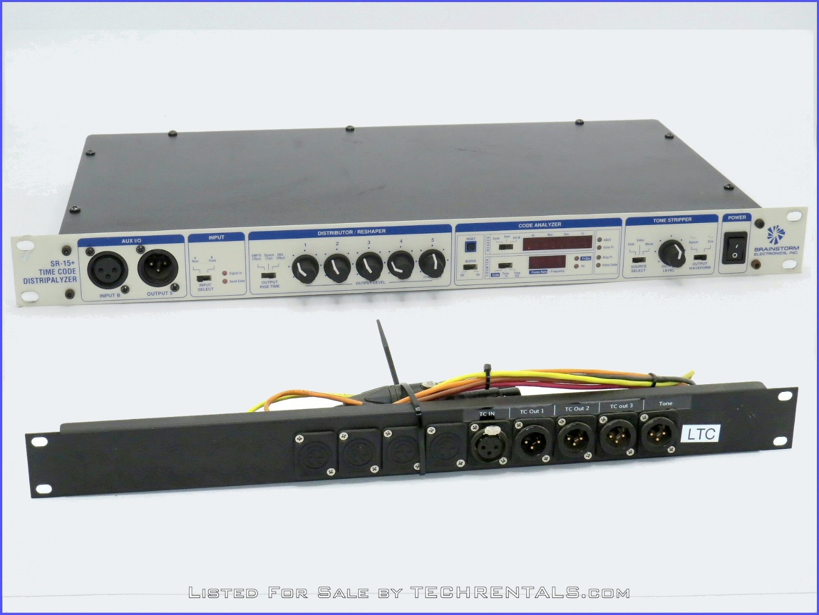 BRAINSTORM ELECTRONICS SR-15+ TIME CODE DISTRIPALYZER + PREWIRED XLR RACK PANEL!