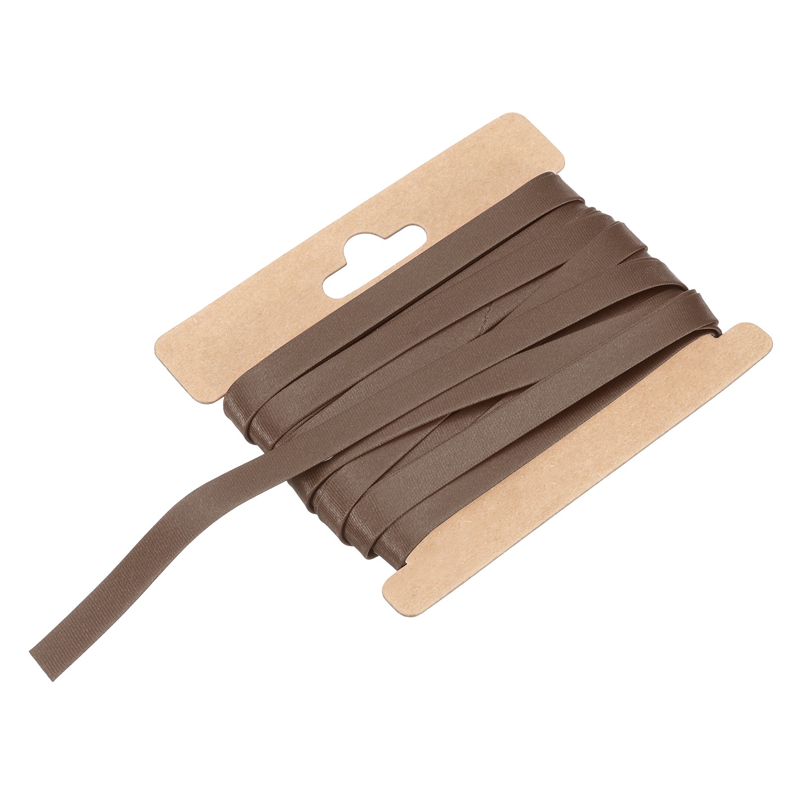 Double Fold Bias Tape 1/3 Inch x 6 Yards Satin Pre-fold Tape Brown