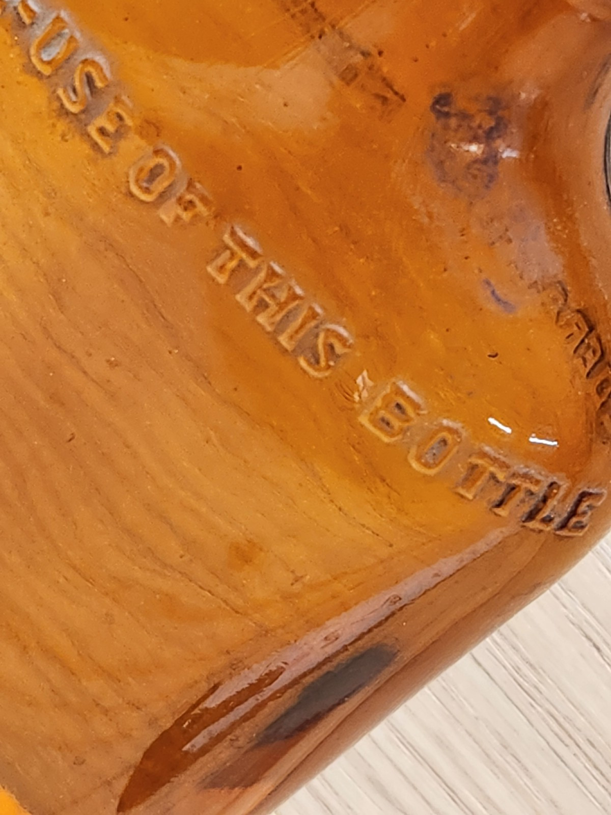 Vintage 1947 National Distillers Amber Flask Half Pint D-1 Code Original Cap