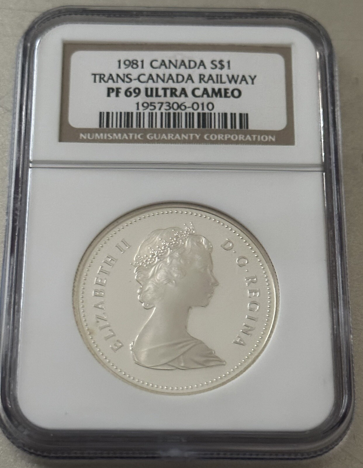 1981 $1  NGC PF69 Ultra Cameo TRANS CANADA RAILWAY  Elizabeth ll Beautiful coin
