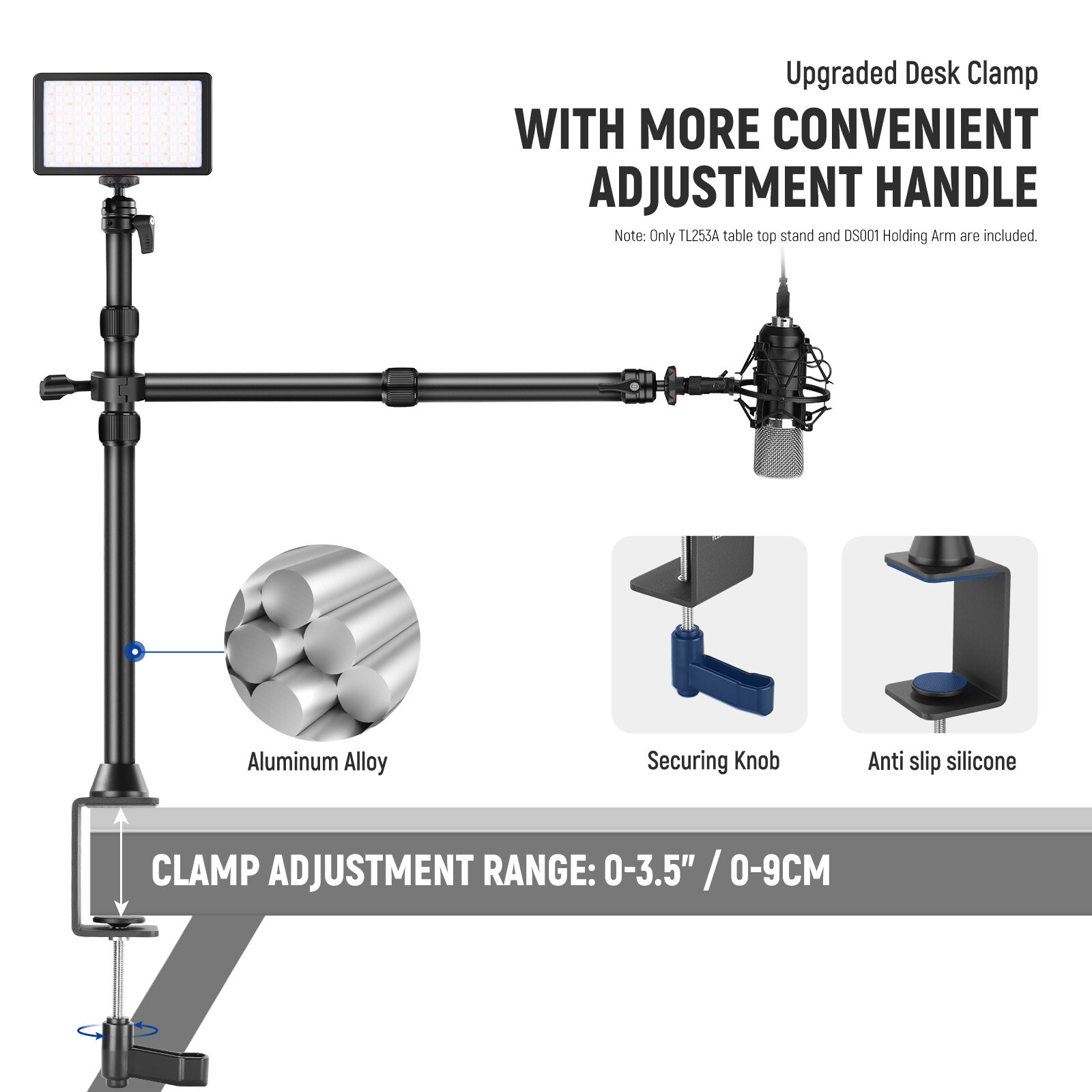 NEEWER Tabletop Overhead Camera Mount Stand&2 Section Telescopic Extension Arm