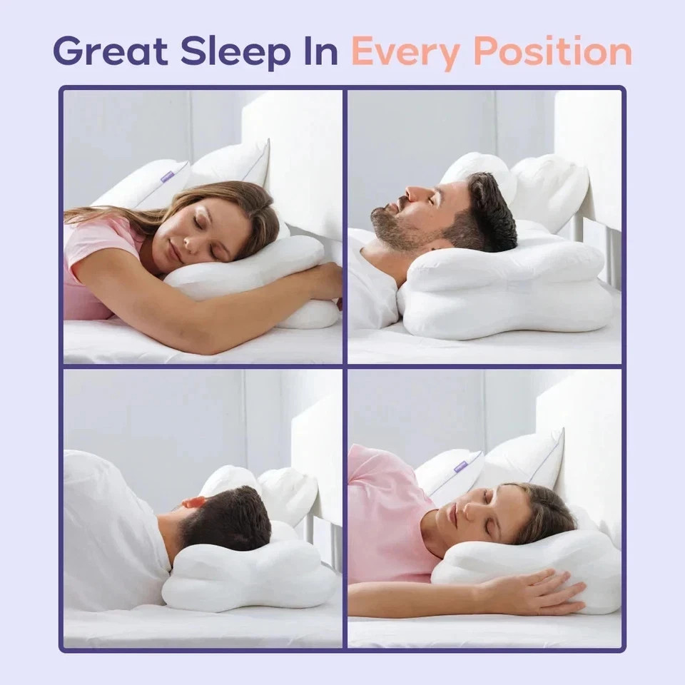 Mellow CloudAlign Sleep Pillow Memory Foam Neck Support - Regular size FREE SHIP