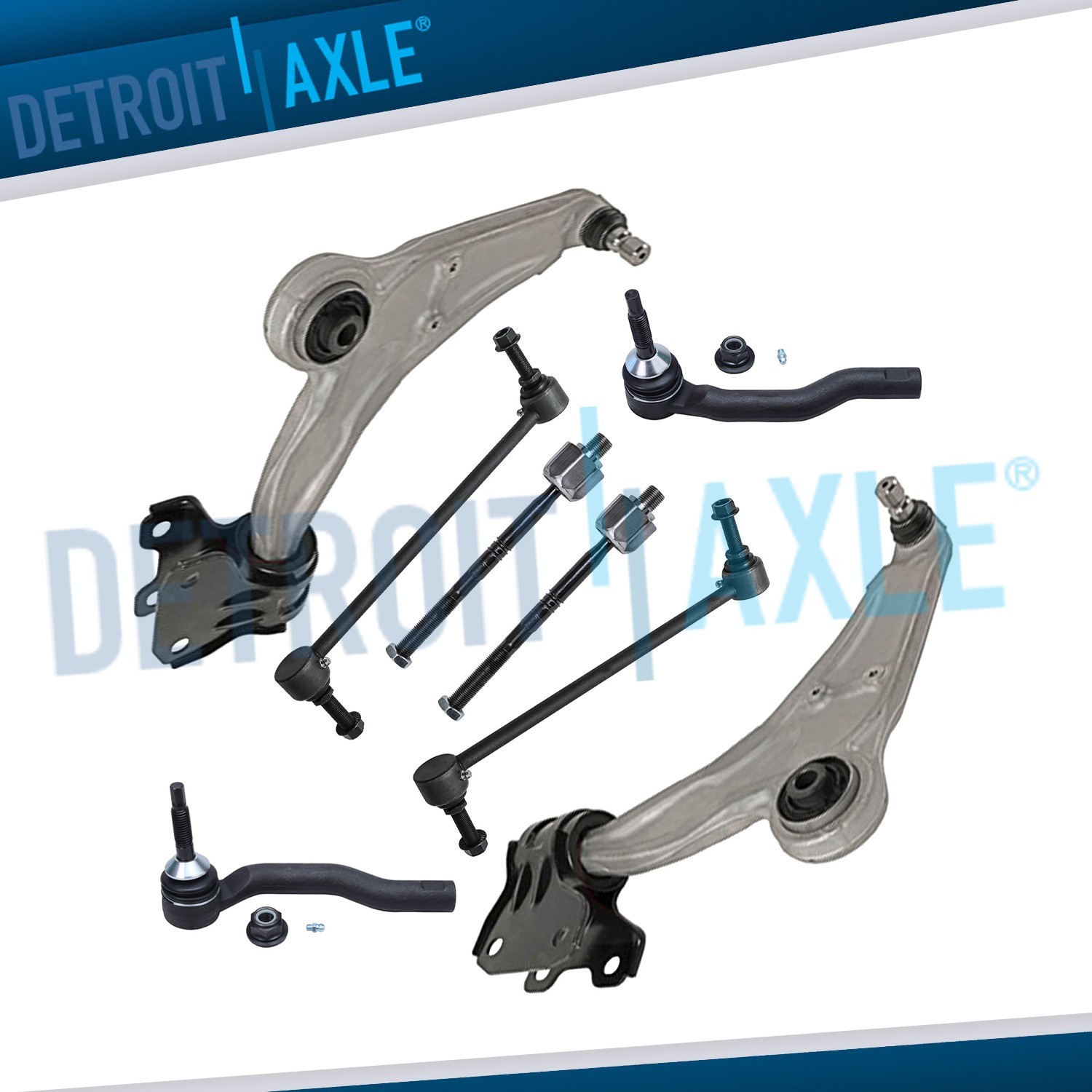 Front Lower Control Arms Sway Bars Tie Rods for 2016-2018 Ford Edge Lincoln MKX
