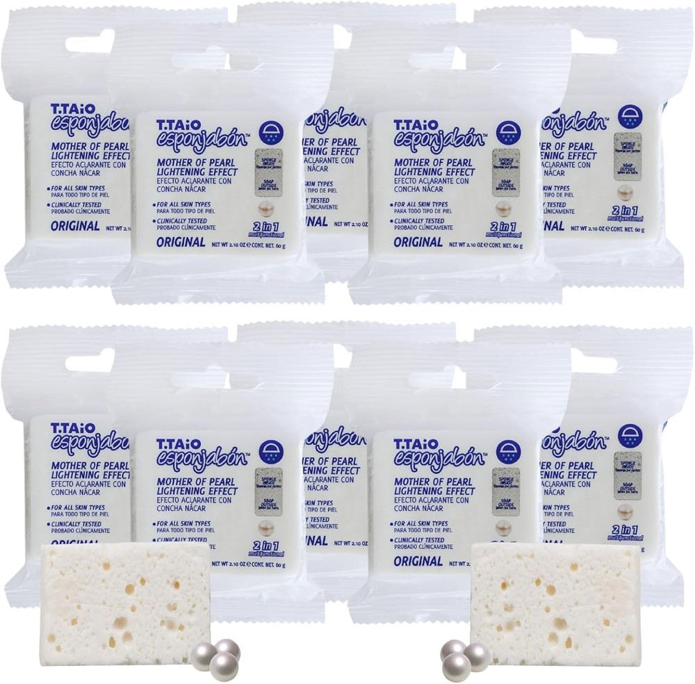 T.Taio Esponjabon Variety Pack Mini Travel Size Soap Sponges 10 Mini Sponges