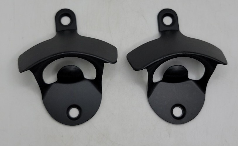 Black Beer Bottle Opener Wall Mounted, 2pk. New
