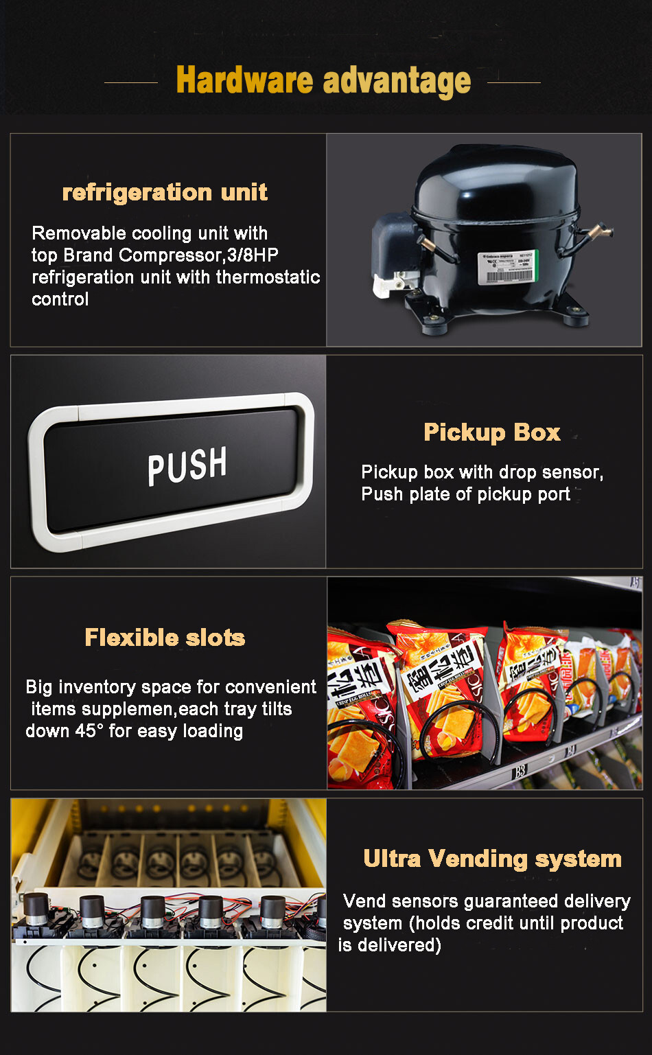 EPEX Beverage Combo Vending Machine with Stratified Temp Control
